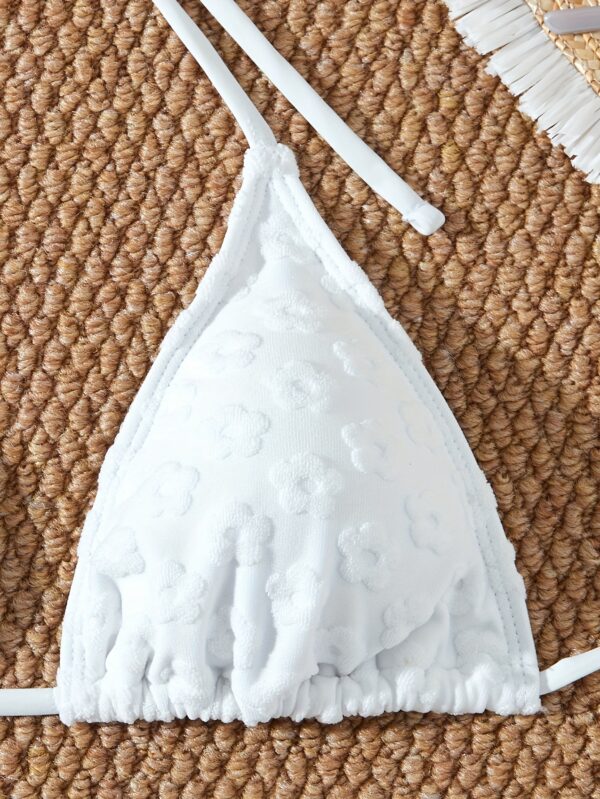 Women's Warm Color Floral Three-Piece Bikini Swimsuit - Image 8