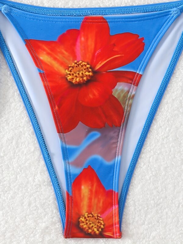 Every Set Contains Three Sets of Flower Print Sexy Swimsuits for Women, Suitable for Summer Holiday Wear. - Image 5
